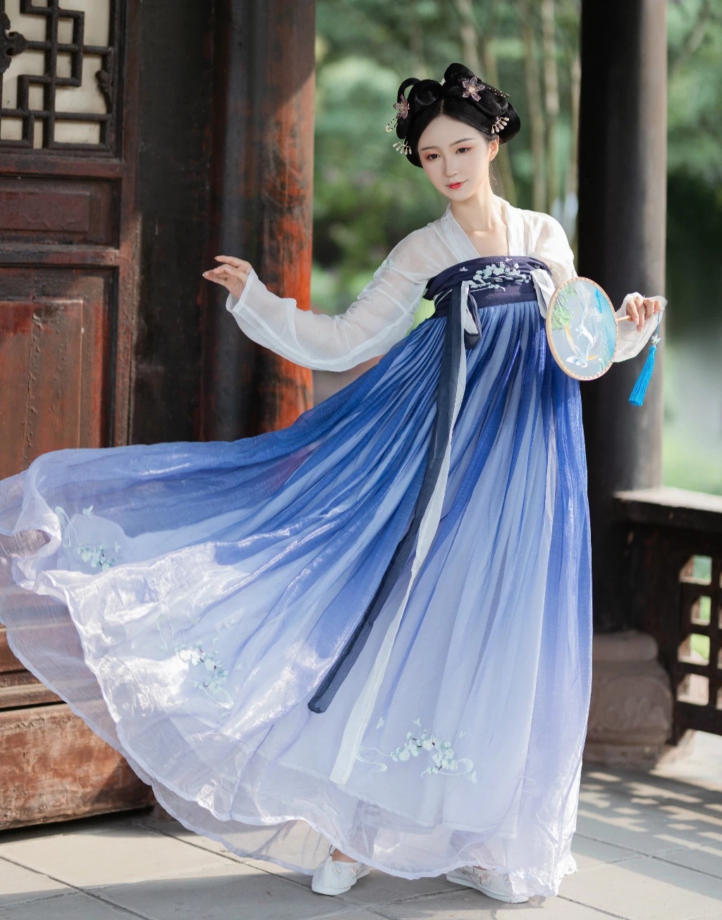 汉服女中国风超仙古装齐胸襦裙汉服学生中国风刺绣全套日常夏