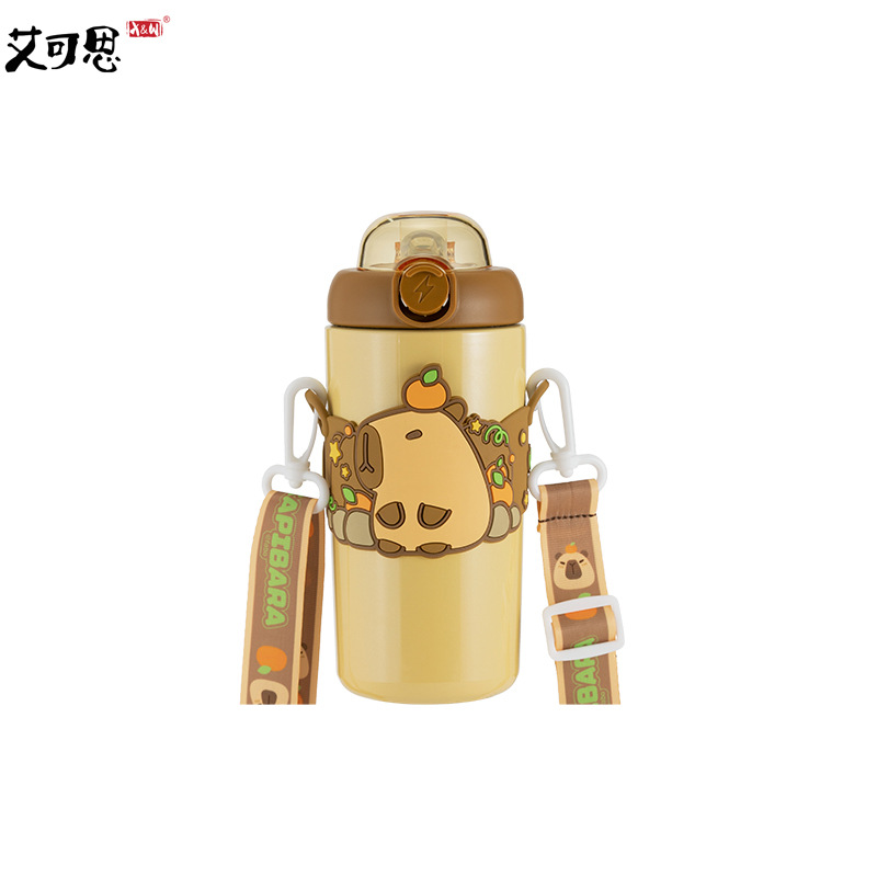 艾可思工厂正版豚豚缤纷保温杯500mL可爱创意密封316内胆吸管学生