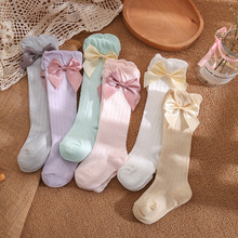 宝宝袜子夏季新生婴儿长筒袜松口蝴蝶结中筒袜可爱超萌防蚊袜