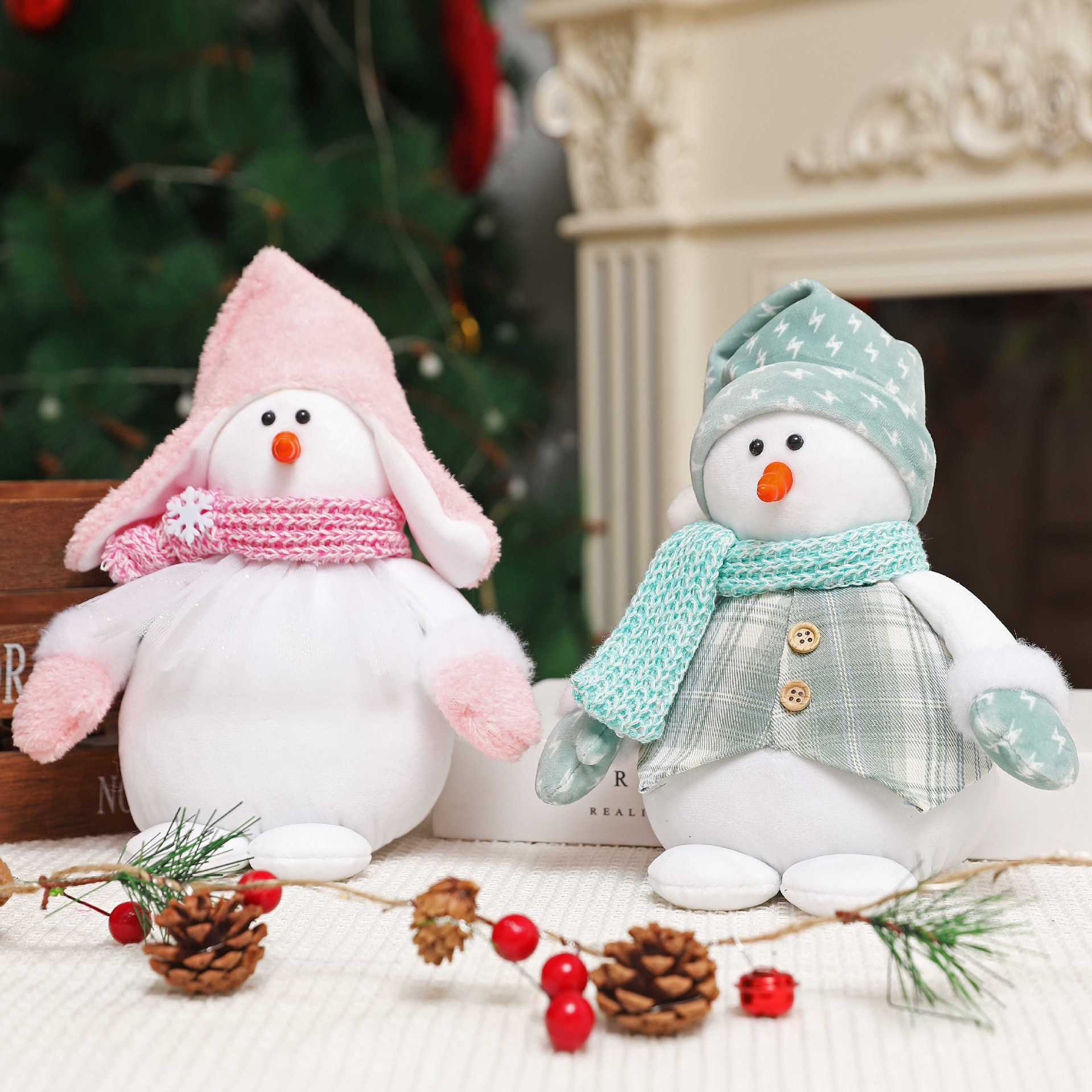 圣诞节装饰品雪人公仔橱窗摆件耶诞christmas gifts情侣雪人娃娃