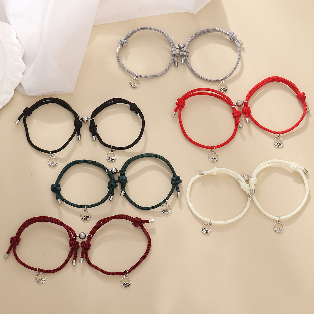 Cross-Border New Arrival Love Oath Magnet Suction Couple Bracelet a Pair of Male and Female Students Woven Hand Strap