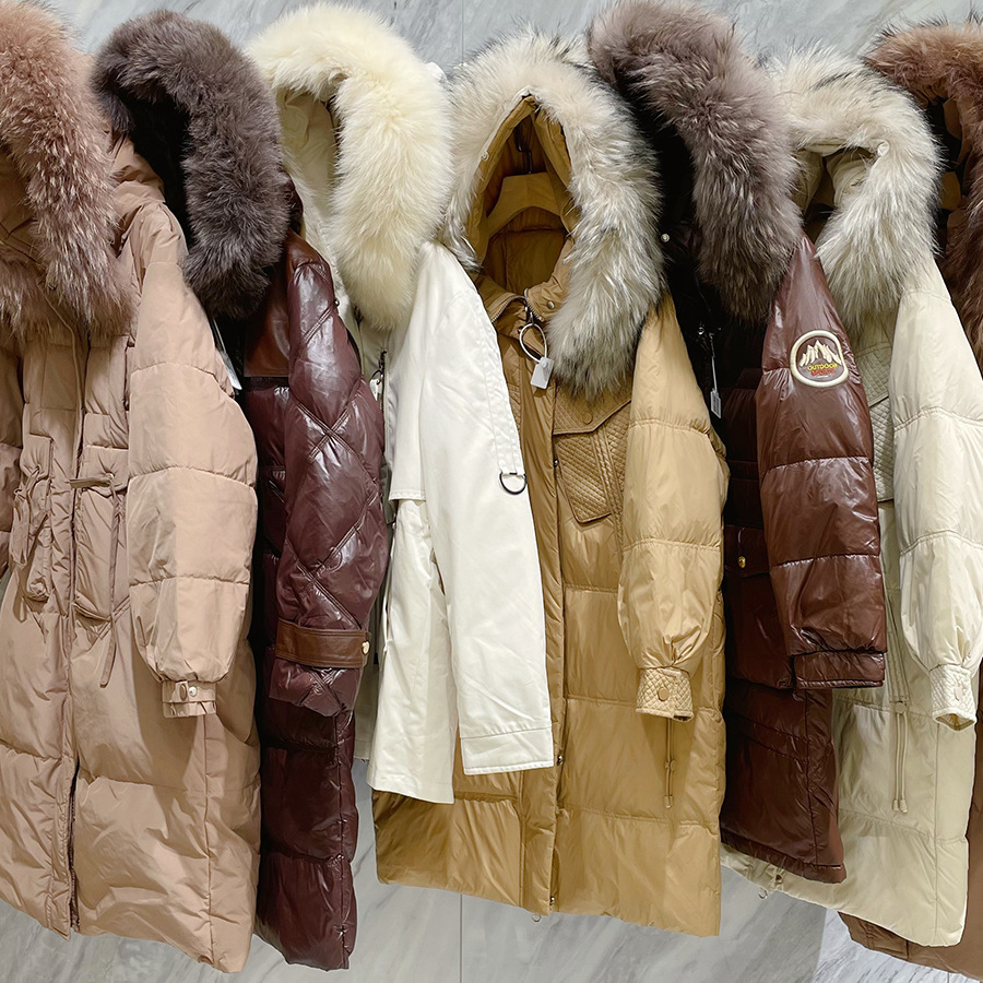 东大门韩版小个子高端鹅绒羽绒服女大毛领中长款品牌折扣女装清仓