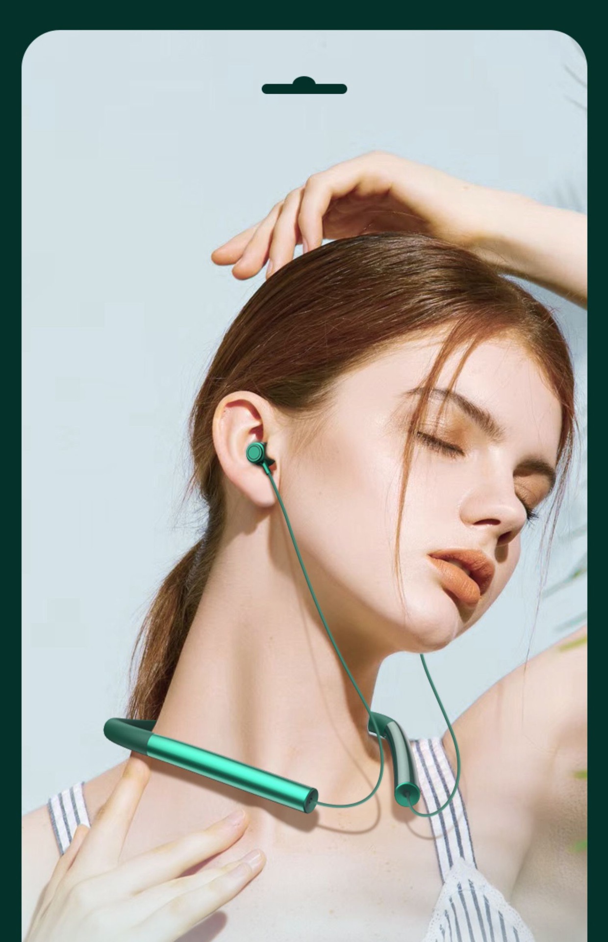 一件代发挂脖蓝牙耳机无线运动适用于华为vivo小米便携式磁吸耳机