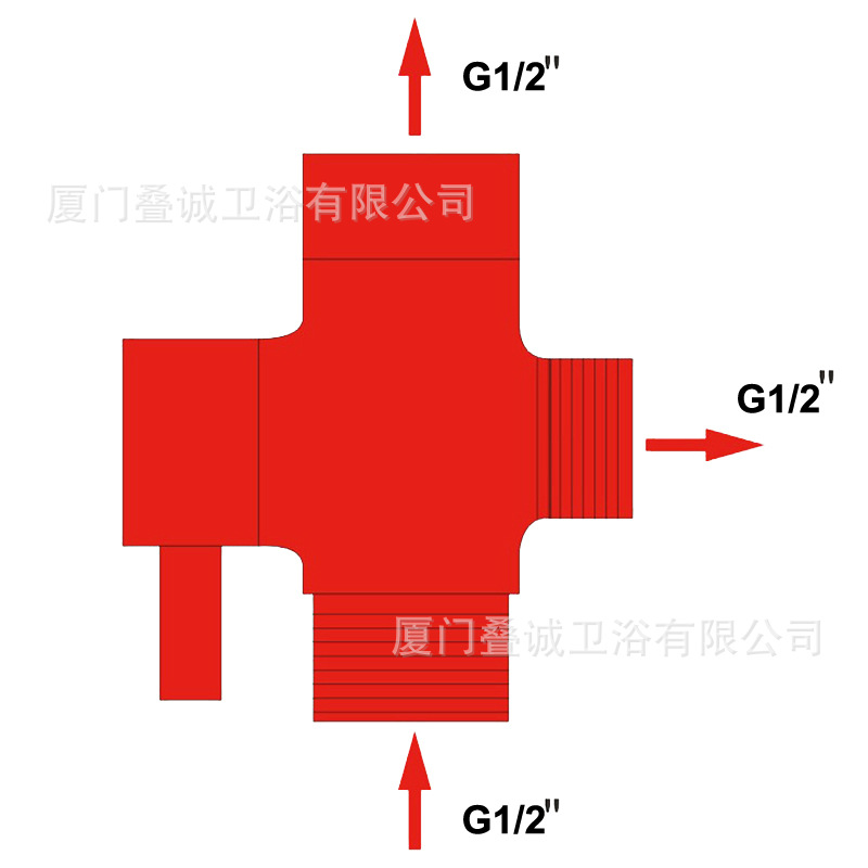 源头工厂淋浴转换阀一进二出分水阀三通分水器花洒妇洗器分水阀
