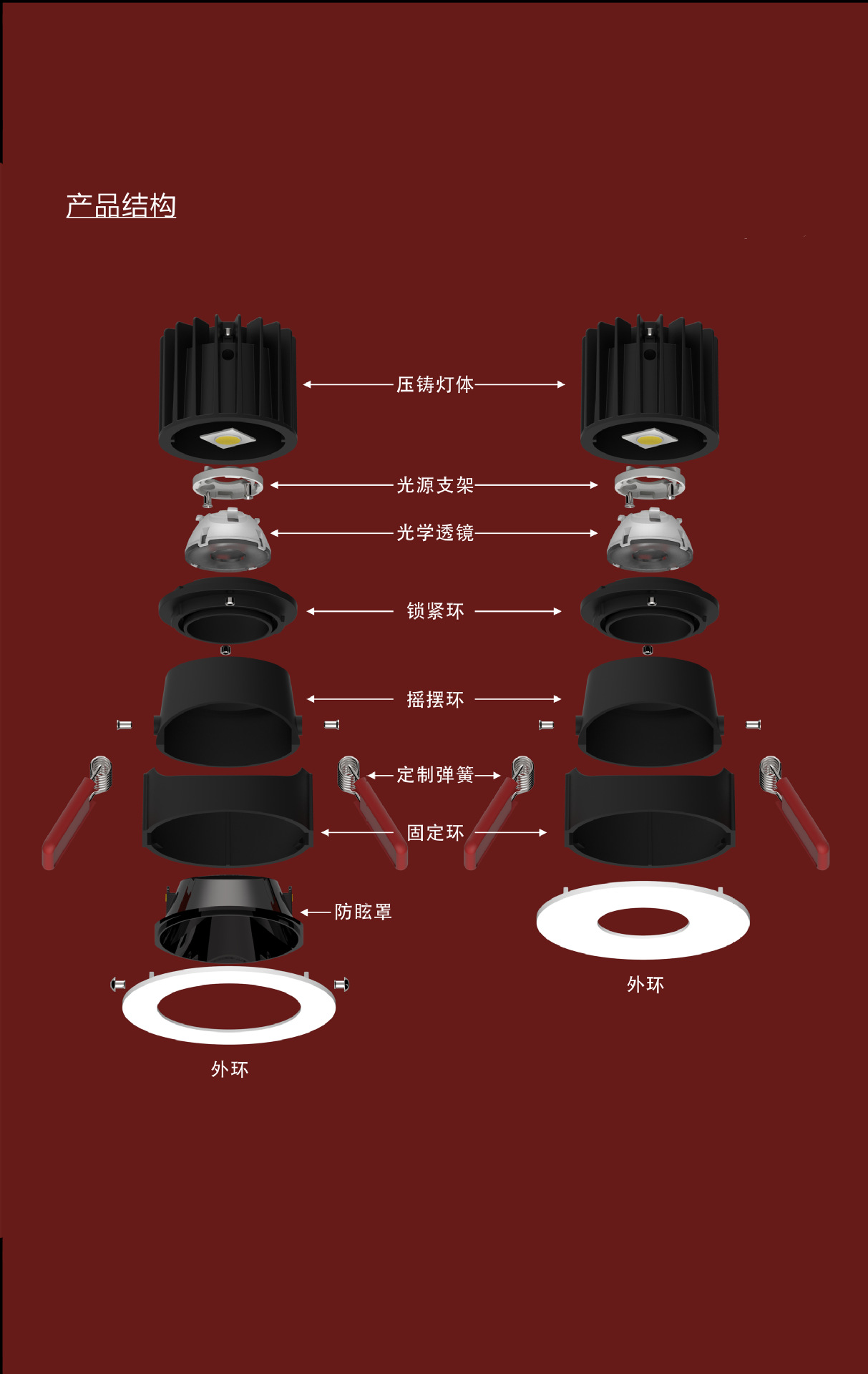 led酒店洗墙照明别墅无主灯光筒灯会所cob射灯