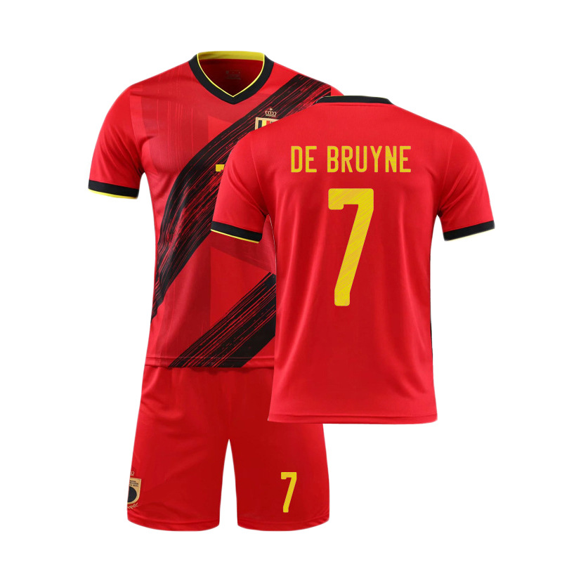 2021比利时主场7号德布劳内9号卢卡库10号阿扎尔球衣套装足球服