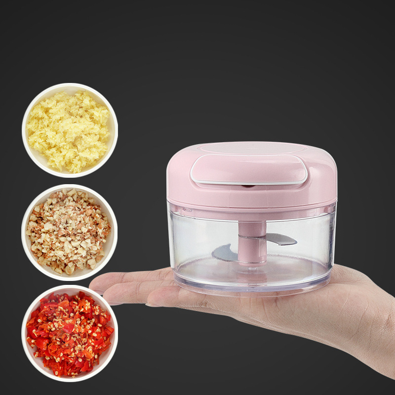 抖音厨房迷你捣蒜泥神器 小型手动式拉蒜器 切蒜捕食蓉搅蒜搅碎机