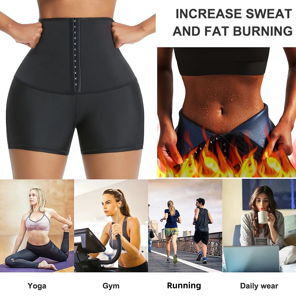 Amazon Yoga Clothes Women's High Waist Sports and Fitness Shorts European and American Breasted Belly Contracting Sweat Pants Corset Waist Yoga Pants