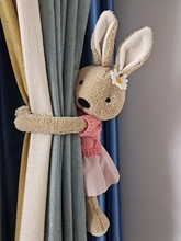 创意磁吸款美人兔卡通窗帘扣可爱小兔子毛绒绑带儿童房装饰一对女