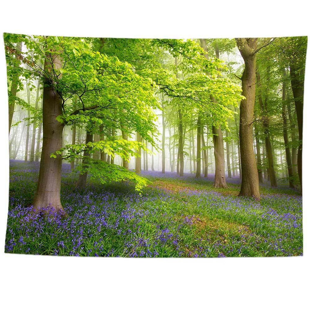 森林树木风景图案挂毯挂画 背景壁挂沙滩巾挂布