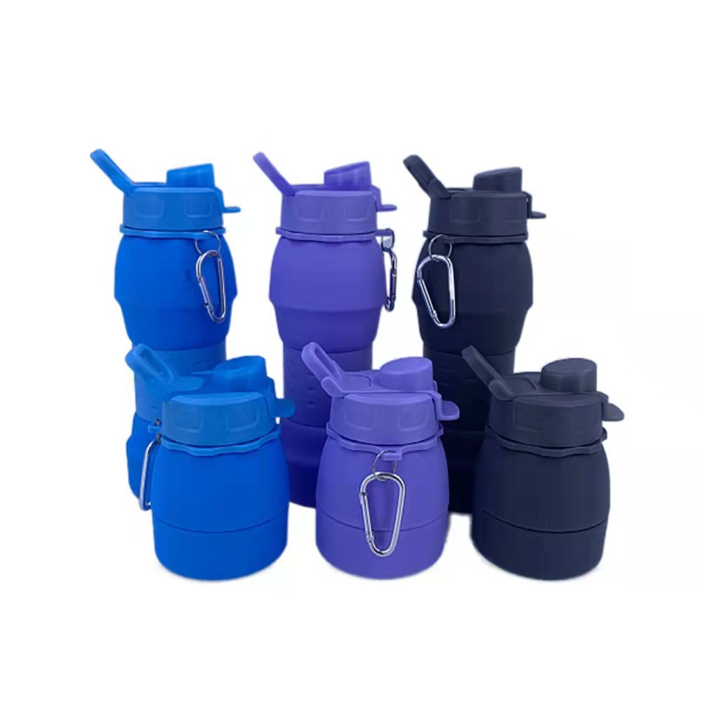 New Silicone Folding Sports Bottle Large Capacity 600ml Outdoor Portable Water Bottle Telescopic Water Cup