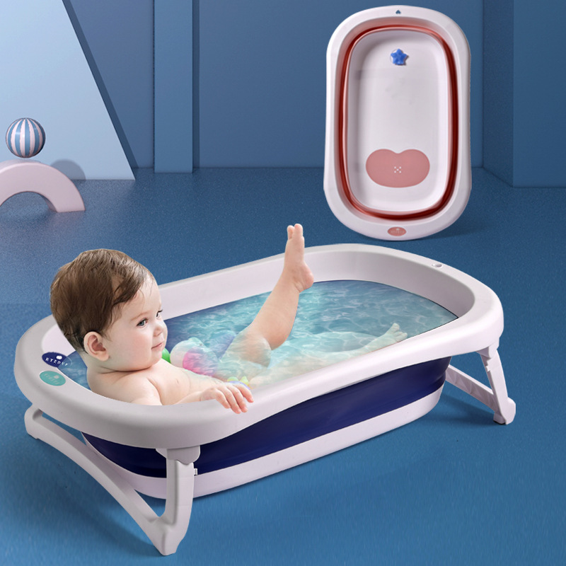 婴儿洗澡盆智能感温可折叠宝宝浴盆新生儿大号儿童浴桶