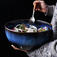 桔梗家日式大碗沙拉碗创意大号面碗陶瓷汤碗汤盆复古餐具家用碗瓷
