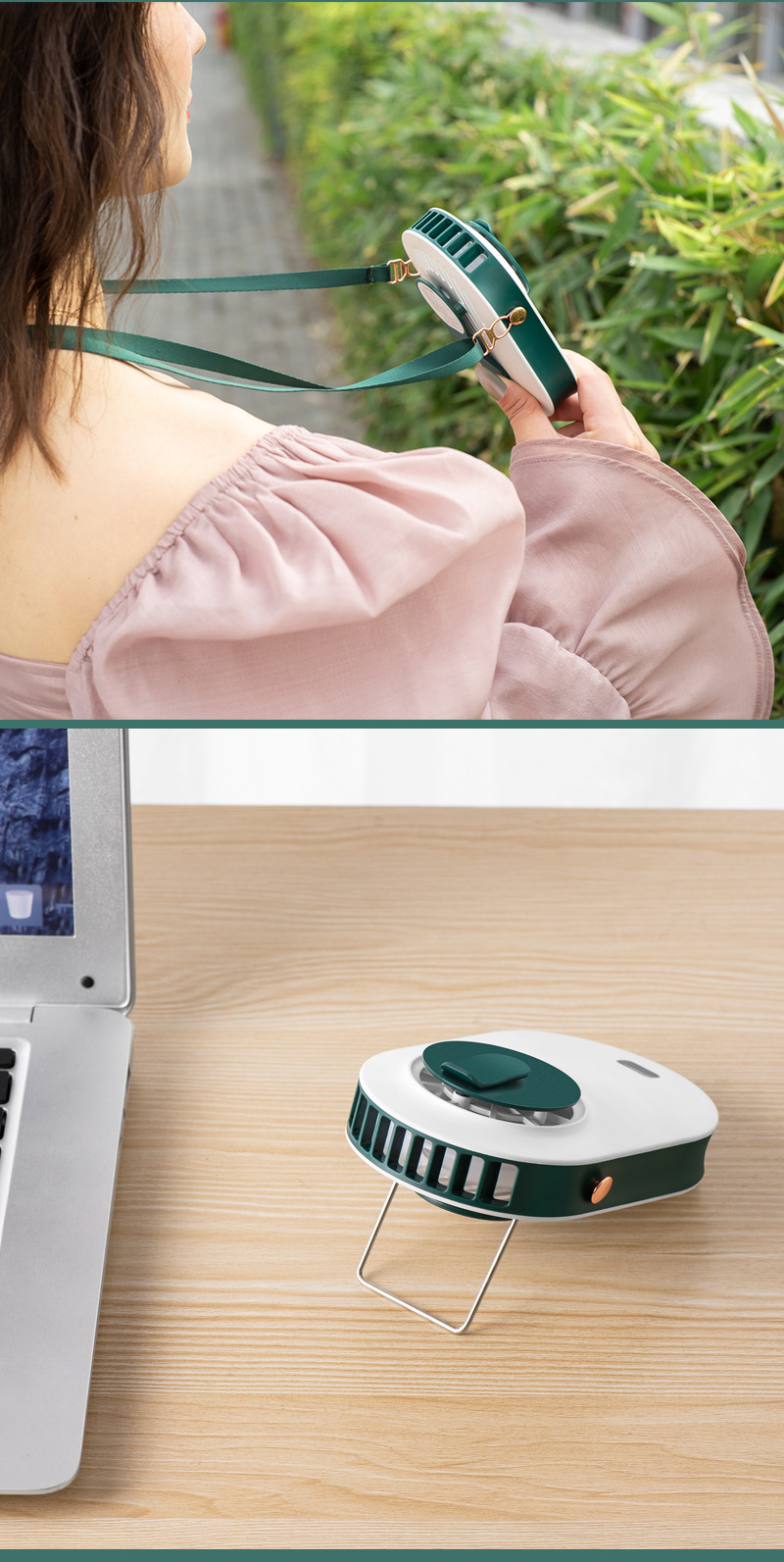 2021新款挂腰风扇 usb充电宝功能户外运动迷你便携式挂腰风扇