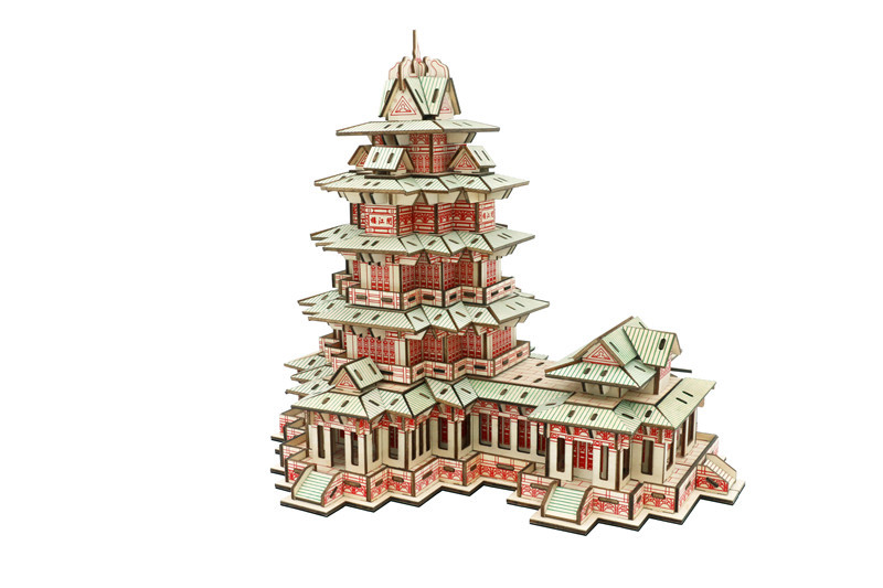 激光板(阅江楼) 3d木质立体拼图模型