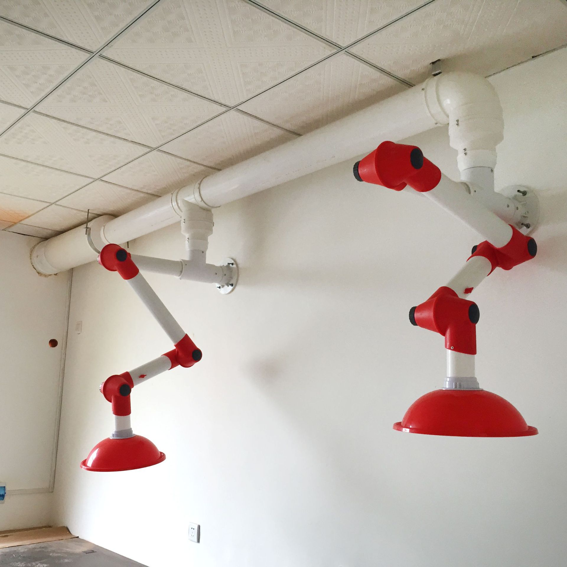 pp万向抽气罩 实验室抽风罩吸风罩排烟罩 75型壁挂式通风吸气口