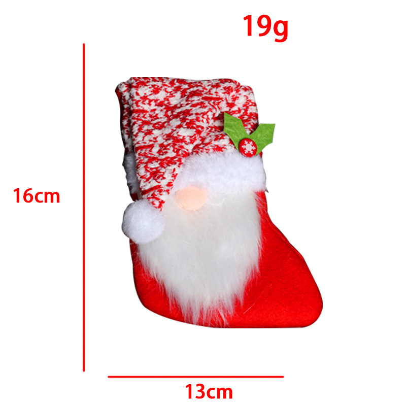 Christmas Decorations Plush Christmas Stockings Creative Rudolph Gift Socks Faceless Elderly Candy Bag Pendant Wholesale