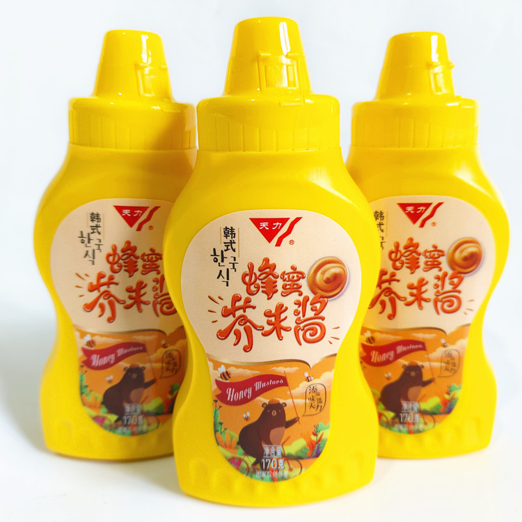 天力韩式蜂蜜芥末酱170克g瓶辣根青芥辣热狗汉堡沙拉三明治蘸酱料