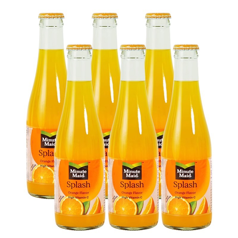 泰国进口美汁源橙子味果味果汁夏日饮料聚会橙汁玻璃瓶12瓶250ml