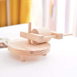 木制品儿童拼粘小农具模型创意学生手工制作材料包用品散件碾子