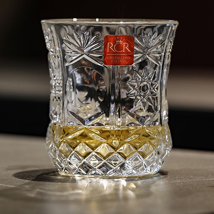 意大利进口rcr刻花威士忌酒杯水晶玻璃无铅洋酒杯家用啤酒杯水杯