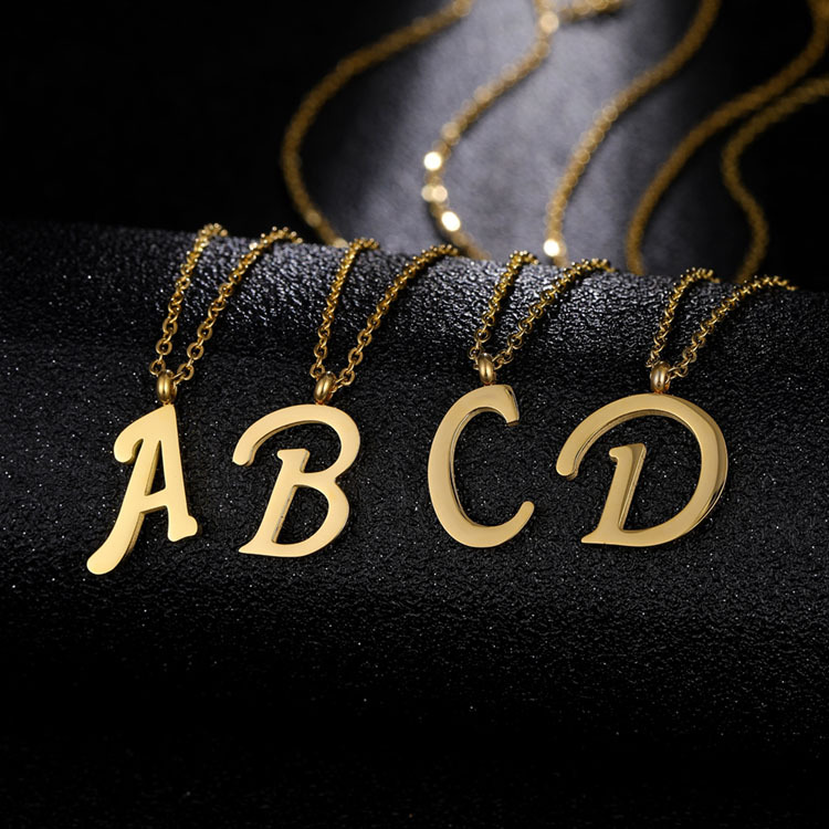 欧美26个英文字母不锈钢男女项链