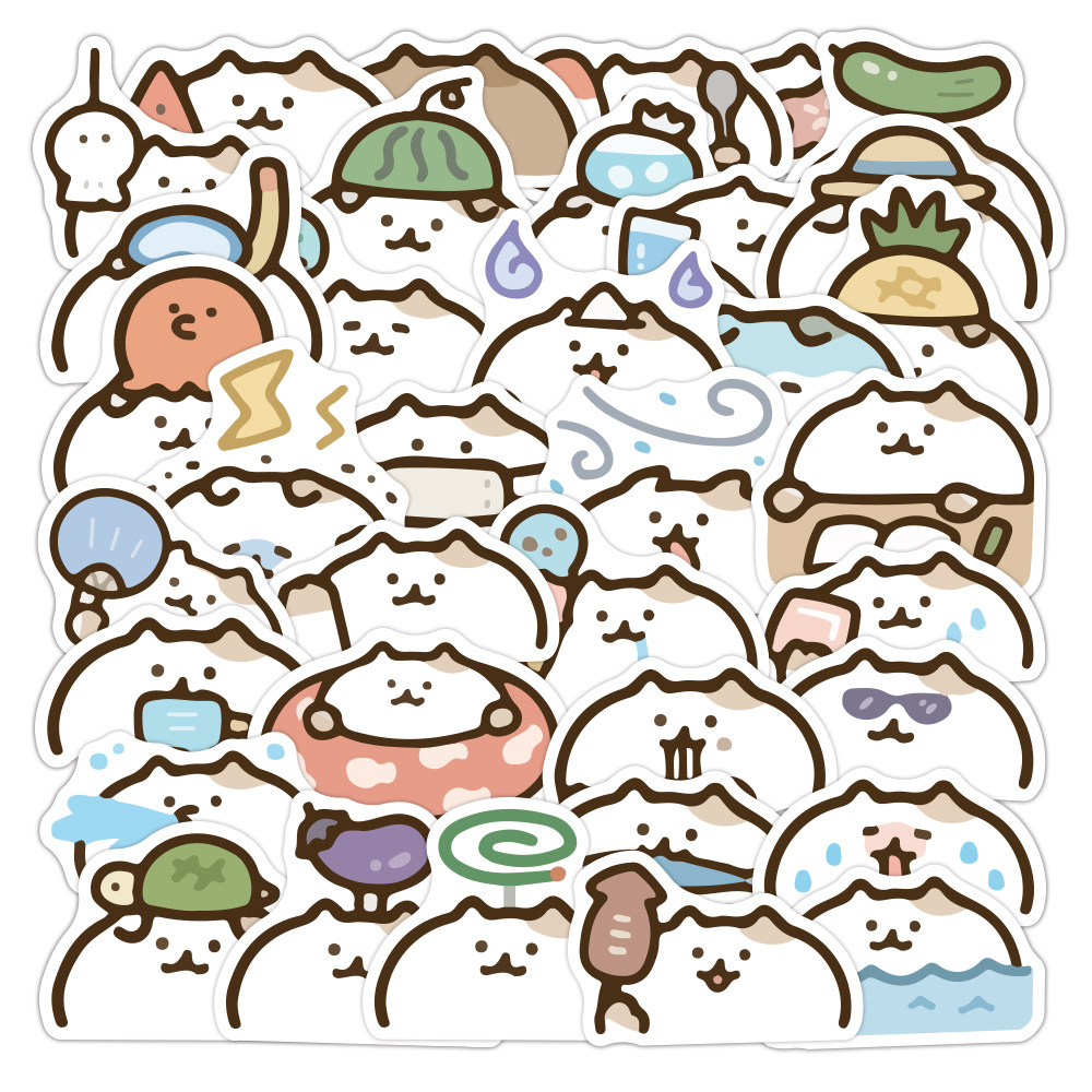 迷人的兔子贴纸 卡通萌宠表情手账素材 可爱手机壳pvc手账贴纸