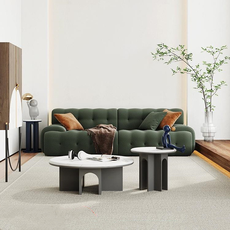 简约小户型设计师弧形家具北欧别墅影楼样板房羊羔绒沙发可定06500