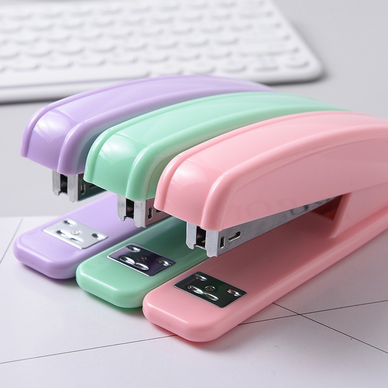 Cross-Border Direct Supply No. 12 Labor-Saving Binding Stapler Macaron Color Large Stapler Wholesale Office Desktop Universal