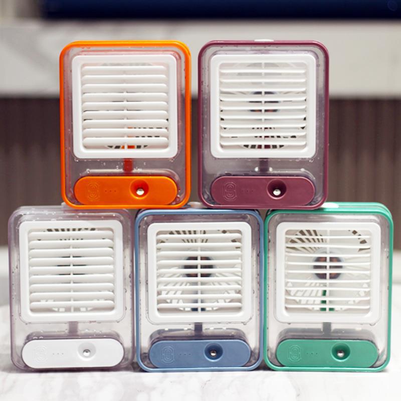 新款冷风机迷你小风扇usb充电喷雾制冷小空调携便加湿桌面电风扇