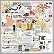 50张原创报纸涂鸦个性跨境美式复古手帐创意装饰手机壳行李箱贴纸