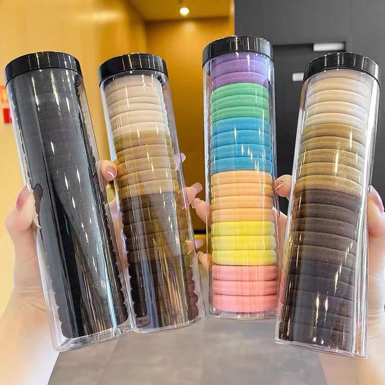 New 20 Pieces Canned Seamless Hairband Super Large Elasticity Does Not Hurt Hair Simple Headband Balls Hair Tie Towel Ring