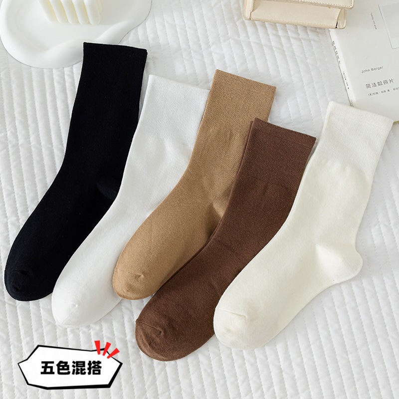 Women's Socks Autumn and Winter Deodorant Female Socks Tube Socks Korean Style Stockings Japanese Style Loose Socks Spring and Autumn Long Socks Women Wholesale