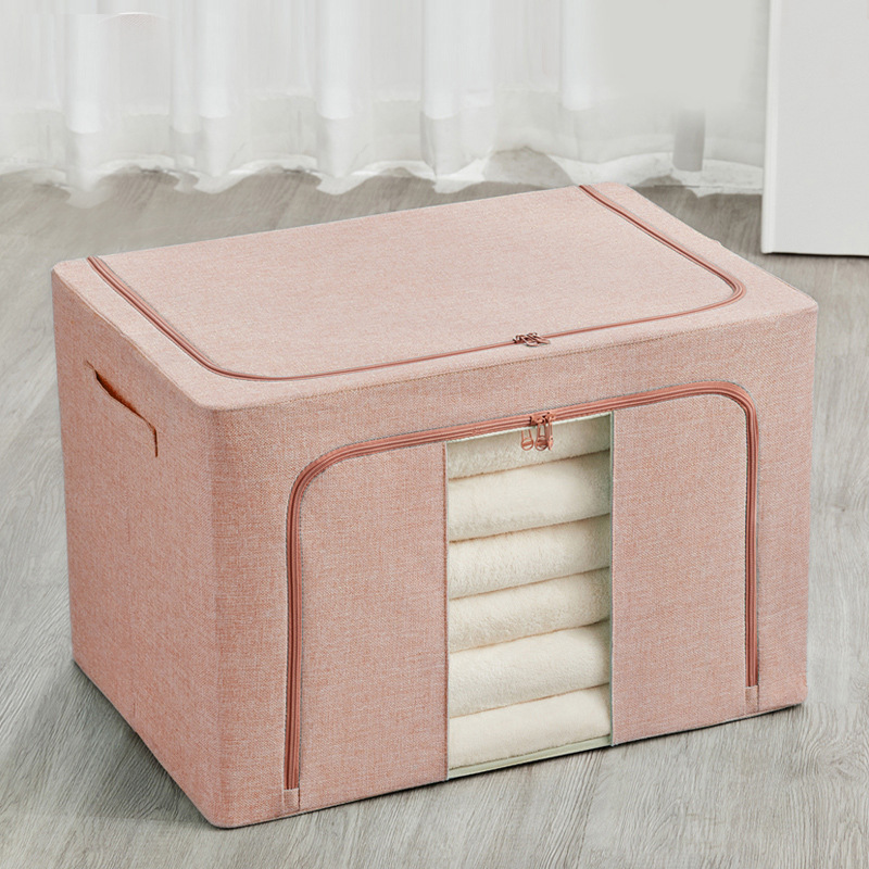 Cotton and Linen Thickened Storage Box Fabric Covered Folding Storage Box Clothing Storage Box Clothes Box Packaging Carton