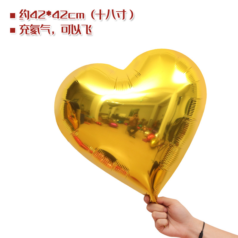 18-Inch Aluminum Film Love Balloon Wholesale Peach Heart Red Heart-Shaped Balloon Wedding Dress Photography Wedding Arrangement Decoration