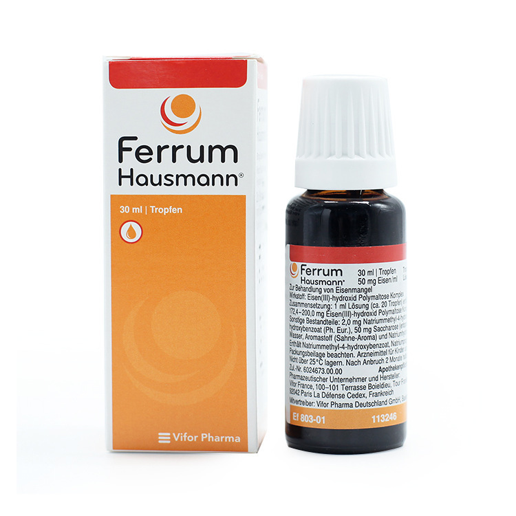 德国hausmann早产儿婴儿幼儿宝宝儿童孕妇补铁口服液铁剂30ml