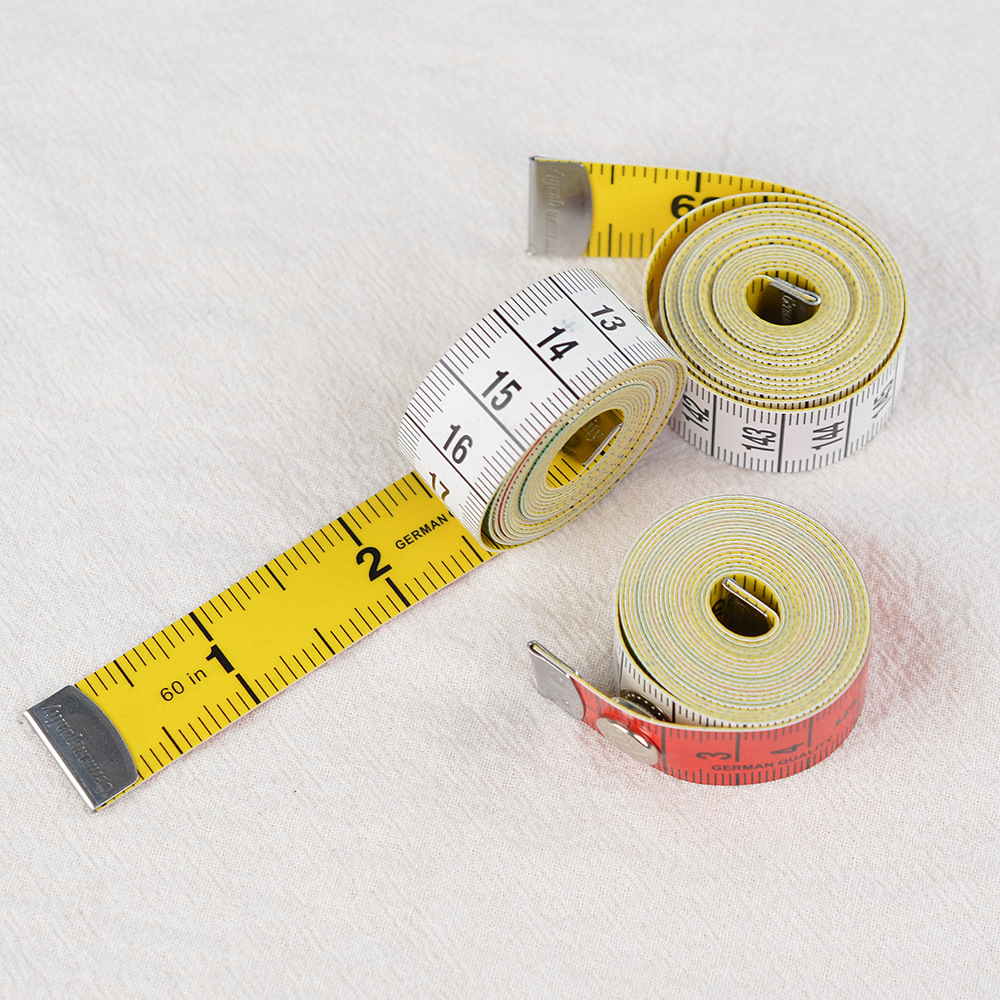 彩色皮尺裁缝尺定制卷尺 带按扣 加厚英寸60in 150cm尺子