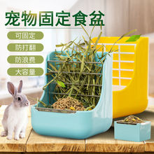 兔子二合一草架食物盆草架 固定式龙猫豚鼠食盒用品抖音一件代发