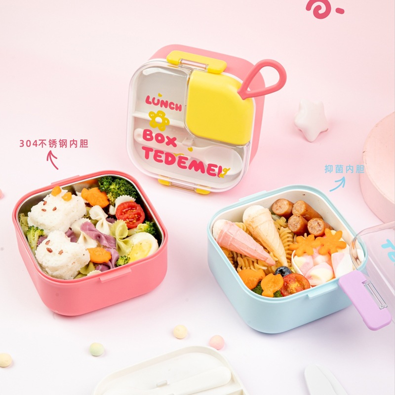 Tedemei Baby Solid Food Bowl Baby Special Children's Rice Bowl Drop-Proof and Hot-Proof Stainless Steel Bowl Tableware Lunch Box