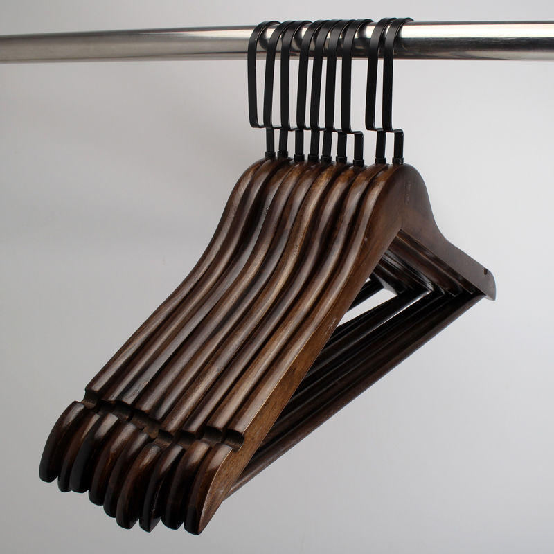 衣架木实木子衣撑木制挂衣架成人服装店家用加粗衣服架批发亚马逊