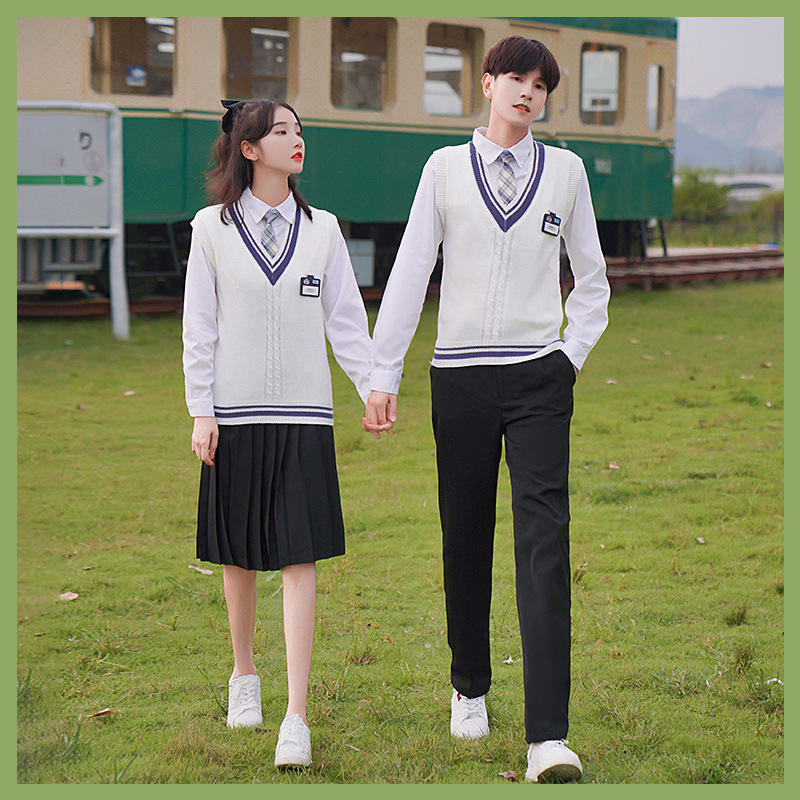学生校服最新价格行情查询-2022学生班服搭配裤子两件套-阿里巴巴
