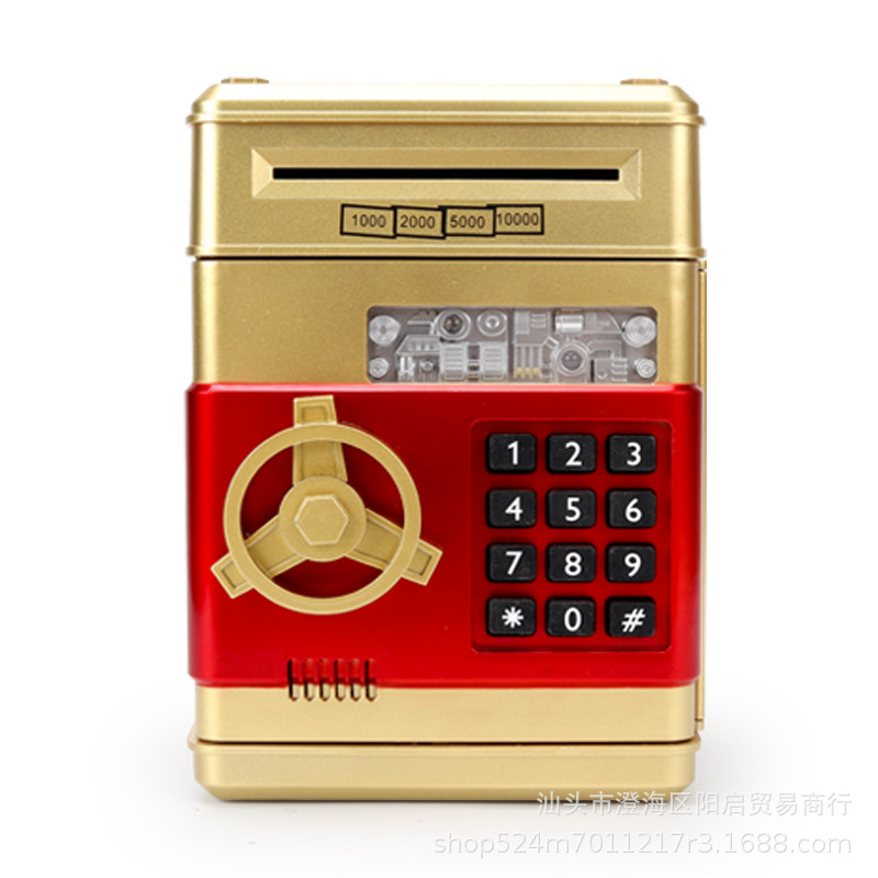 Music Pattern ATM Automatic Roll Money Safe ATM Coin Bank Mini Safe Creative Piggy Bank Toy