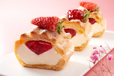 味之素草莓泡芙新鲜大草莓果酱日式料理咖啡厅下午茶日式休闲甜点