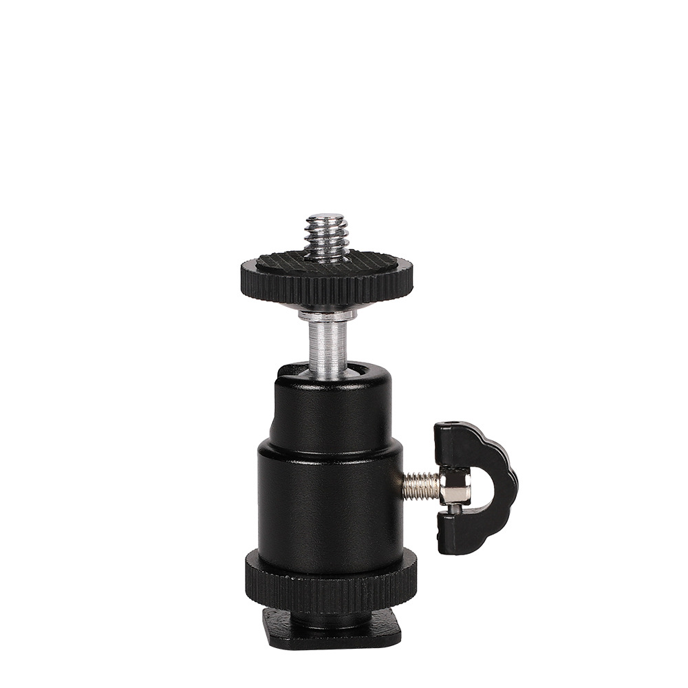 摄影灯支架 金属热靴云台 1/4螺丝接口 万向球型小云台支架-阿里巴巴