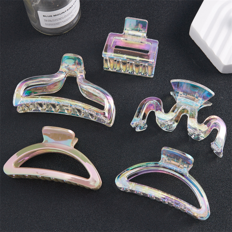 colorful transparent human fish ji grip shark clip hair claw large size updo hair clip catch hair clips hair accessories female