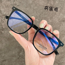 磨砂黑防蓝光近视眼镜抖音女可配度数韩版潮眼镜大框镜架一件代发