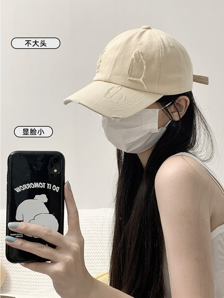 Hat Women‘s Big Head Circumference Fashion All-Match Baseball Cap Spring and Autumn Plain Korean Peaked Cap Street Soft Top Sun Protection Hat Tide