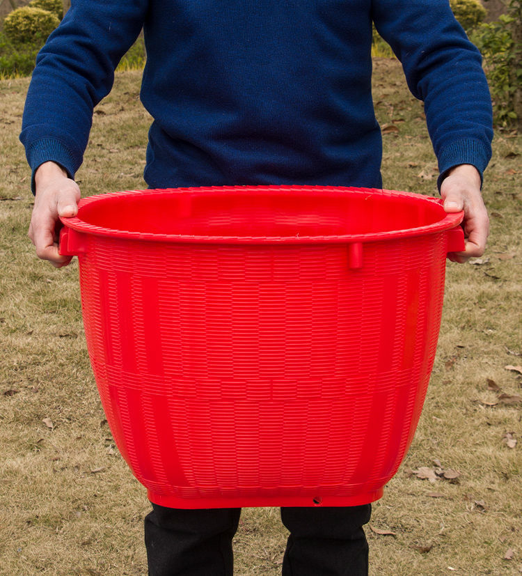 跨境塑料箩筐大号萝兜挑水果担粮食稻谷玉米箩篼家用喜事仿竹编收