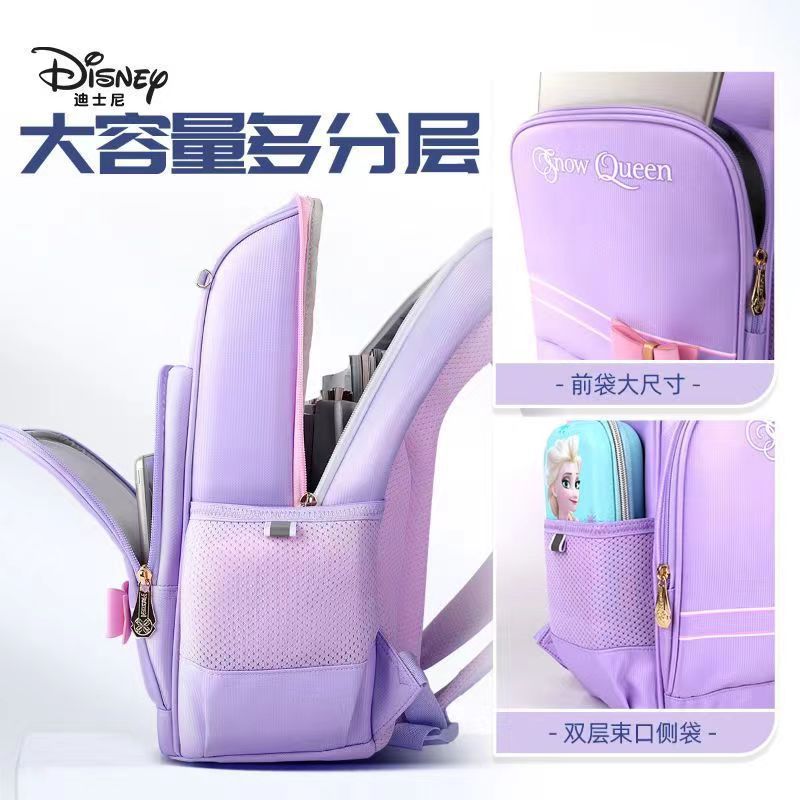 Large Capacity Girl Schoolbag Cartoon Disney Ice and Snow Series College Style Fashion Children Backpack for Elementary School Students