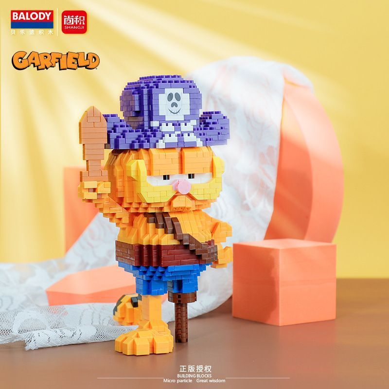 跨境电商批发balody贝乐迪加菲猫人物正版授权微钻颗粒积木拼装